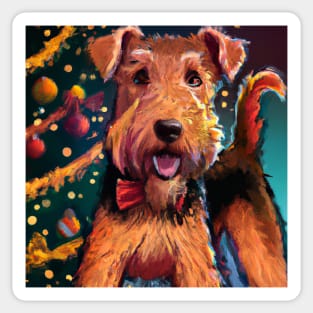 Cute Airedale Terrier Drawing Sticker